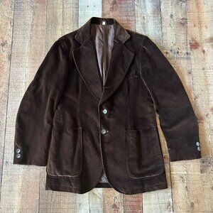 Vintage Danny's Men's Brown Velvet Blazer Jacket Size 40